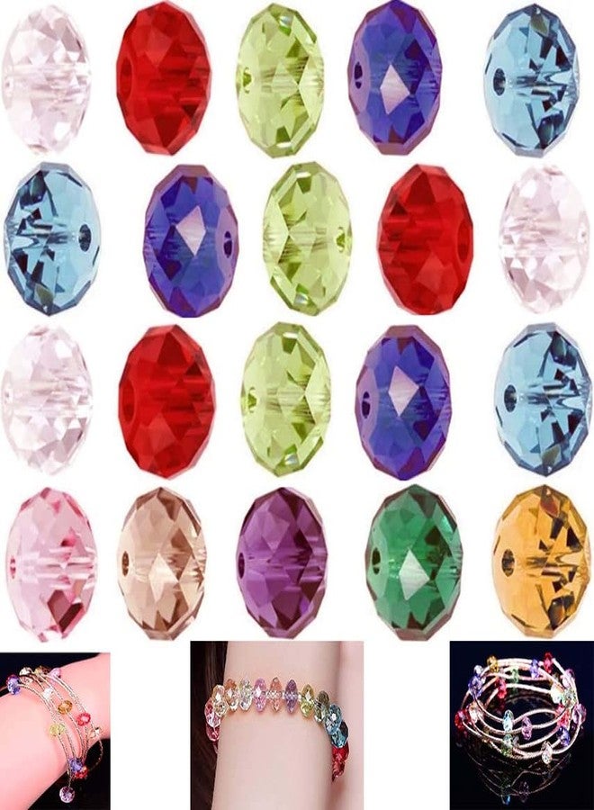 DIY Crafts 50 Pcs, Random M Color, 4-10mm Wholesale Briolette Crystal Glass Beads for Jewelry Making Faceted #5040 Briollete Rondelle Shape(50 Pcs, Random M Color) - Image 1